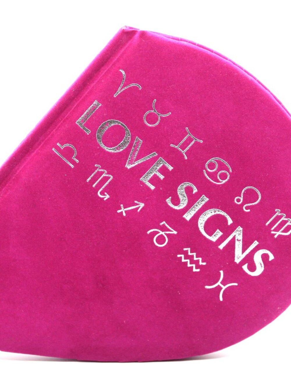 Love Signs : Who's the One for You? by Lori Reid Pink Velvet Heart Shaped Book
